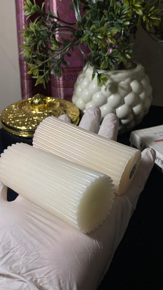 Ribbed Pillar Candle